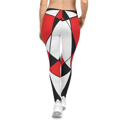 Women’s Leggings – 3 Colors 2 Retro Geometric Red