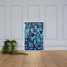 Load image into Gallery viewer, a large blue and black refrigerator in front of a door 